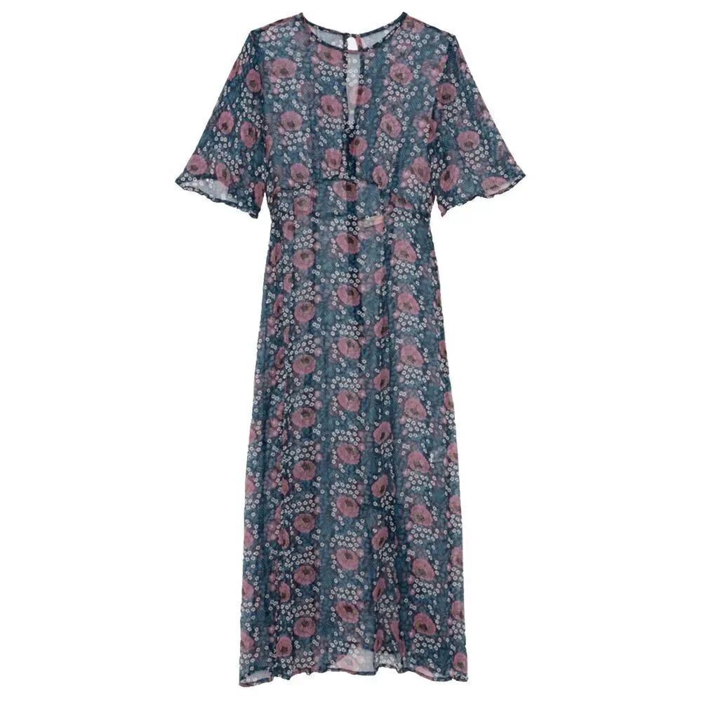 Natalie Martin Ramya Maxi dress size XS Floral flutter sleeves